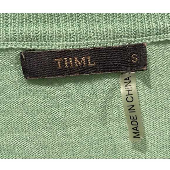 THML Green Mint Orange Striped Round Neck Sweatshirt - Picture 2 of 3
